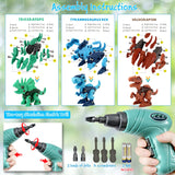 Dinosaur STEM Toys for Kids 3-5, Take Apart Dinosaur Toys with Electric Drill, Educational Building Toy & Construction Set, DIY Christmas Birthday Gifts for 3 4 5 6 7 8 Years Old Boys and Girls