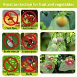 YHJZ 100PCS Fruit Protection Bags, 8x12 Inch Green Fruit Netting Cover Bags Drawstring Mesh Fruit Protectors Pest Barrier for Plant Fruit Flower Veggies Garden