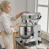 VEVOR Commercial Food Mixer 10Qt, Commercial Mixer with 3 Adjustable Speeds, 550W Dough Mixer,Commercial Stand Mixer with Stainless Steel Bowl