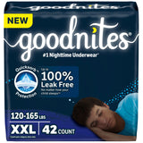 Goodnites Boys' Nighttime Underwear, Size XXL (120-165 lbs), 42 Ct (2 Packs of 21, Packaging May Vary