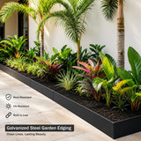 Pmango 10-Pack Galvanized Steel Landscape Lawn Edging 4.5 inch Height Black