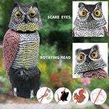 CTREE Owl Decoys to Scare Birds Away with Rotating Head,Natural Enemy Bird Deterrent Realistic Eyes & Waterproof Shape Fake Owl Scarecrow Bird Control