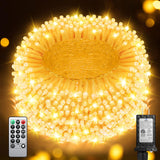 JIXXULVU 355FT 900LED Christmas Lights, Extra Long Outdoor String Lights Waterproof, Timer & Memory, 8 Modes Dimmable Plug in Fairy for Classroom Outside Tree Wedding Patry Warm White