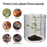 10 Pack Round Plant Protector from Animals, 12'' x 12'' Metal Plant Cages，30Pcs Metal Mesh to Keep Animals Out, Garden Protection Bunny Barricades, Wire Plant Protectors for Rabbits Chicken Duck
