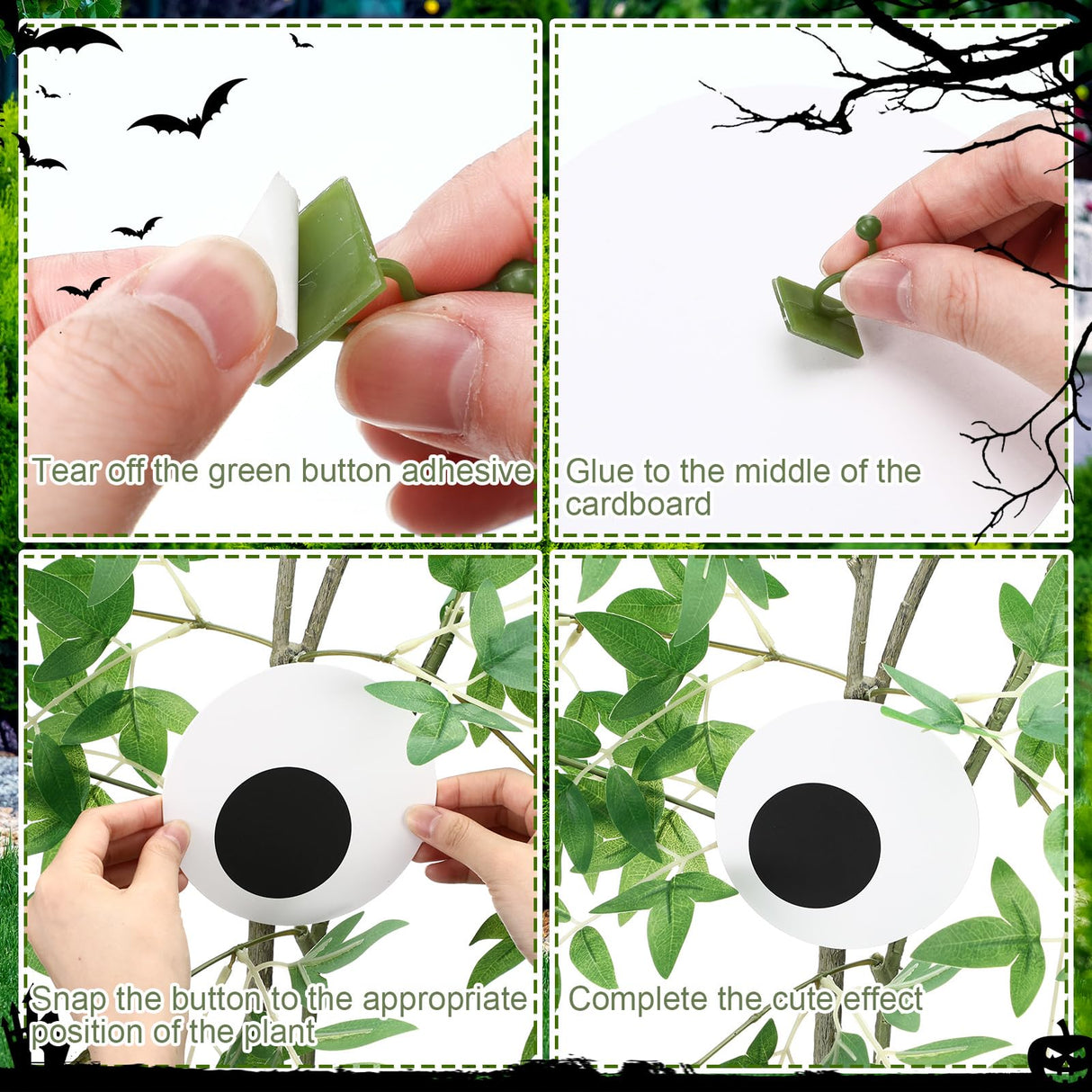RoundFunny 44 Set 3 Sizes Halloween Bush Eye Decoration Bush Funny Eyes with Hooks for Halloween DIY Crafts Christmas Tree Outdoor Garden Lawn Decoration
