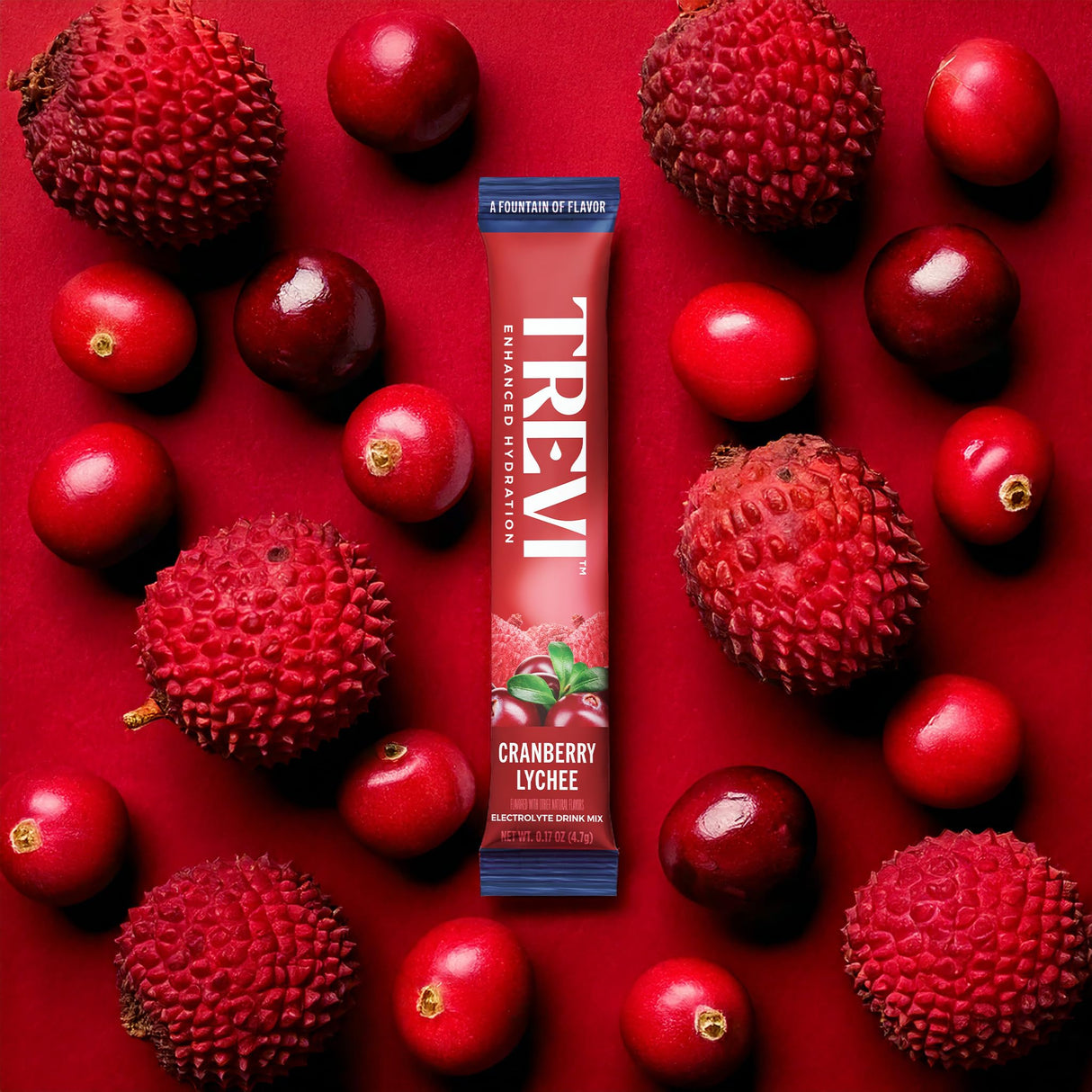 TREVI™ Sugar Free Electrolytes - Drink Mix Hydration Powder Packets - 28 Count - Cranberry Lychee