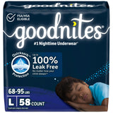 Goodnites Boys' Nighttime Bedwetting Underwear, Size Large (68-95 lbs), 58 Ct (2 Packs of 29), Packaging May Vary