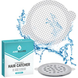 50 Pack Disposable Shower Drain Hair Catcher Mesh Stickers - Peel & Stick Drain Strainers to Prevent Clogs, Strong Waterproof Adhesive, Mess-Free Disposable Drain Covers for Shower & Bathtub