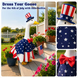 Spoilu 4th of July Porch Goose Outfit for 23 Inch Lawn Statue