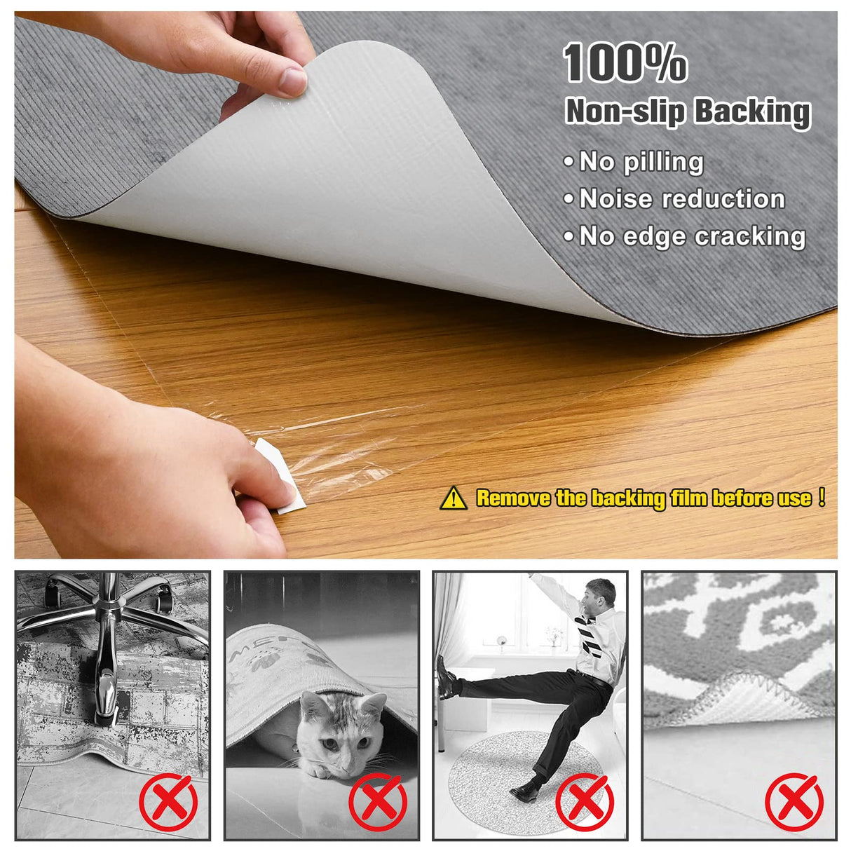 Placoot Desk Chair Mat for Hardwood Floor Corduroy Surface 1/6" Thick 55"x35" Office Chair Mat for Rolling Chairs-100% Large Anti-Slip Backing Under Desk Low-Pile Office Rug Floor Mat