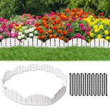 White Garden Edging Border,Garden Lawn Border with Anchoring Spikes,Lawn Edging Border for Lawn,Flower Garden Outdoor Patio Pathway,No Dig Flexible Lawn Edging (30)