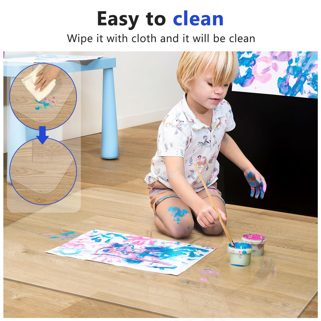 Office Chair Mat for Hard Wood Floors, 36 x 48 inches Clear Floor Mat for for Rolling Chairs, Heavy Duty Wood/Tile Floor Protectors for Home Office, Anti-Slip, Easy to Clean