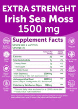 Lunakai USA Made Irish Sea Moss Gummies with Ashwagandha & Elderberry – Delicious Immune & Stress Support Supplement for Men & Women, 60ct