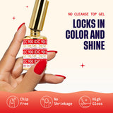 DND DC Base Gel and Top Gel Polish No Cleanse Set, UV/LED GelBase Polish 800 and No Cleanse Top Coat 900, Salon Professional Gel Polish Duo, 0.6 Fl Oz Each
