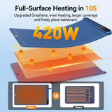 Warming Mat for Food - Rapid Full Surface Food Warming Mat, 6 Temp Settings, 6 H Timer Electric Warming Tray, Rollable Portable Warming Mat, Ideal for Parties, Buffets, Gatherings, 24x14 inch