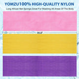 African Net Sponge Exfoliating Bath Sponge Scrubbing Long Rag Wash Shower Body Scrubber - 6 Pieces