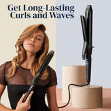 Bio Ionic Long Barrel Styler, 1" Curling Iron with Moisture Heat Technology & NanoIonic MX, Versatile Curling Wand with Adjustable Heat Settings, Hair Curler with 2" Extended Barrel, Jade Green