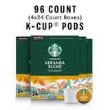 Starbucks K-Cup Coffee Pods, Starbucks Blonde Roast Hot or Iced Coffee, Veranda Blend, 96 Keurig Pods
