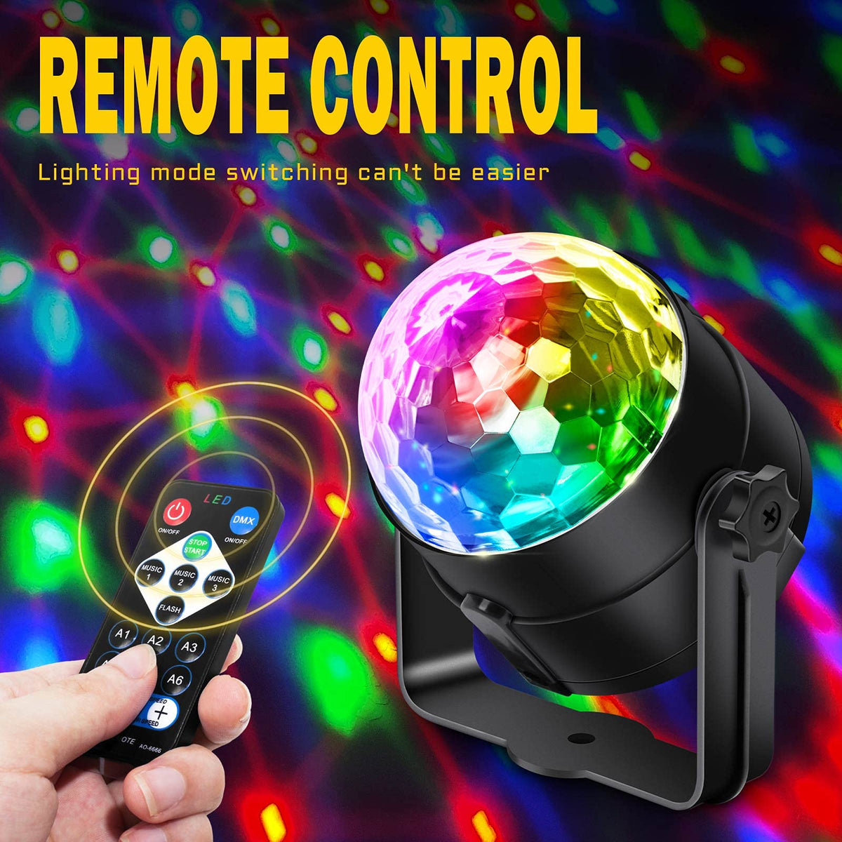 Apeocose [3-Pack] Disco Ball DJ Party Lights Sound Activated Remote Co ...