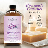 Handcraft Blends Lavender Essential Oil in Glass Bottle - Huge 16 Fl Oz - 100% Pure and Natural - Premium Grade Essential Oil for Diffuser and Aromatherapy, and DIY Soap Making