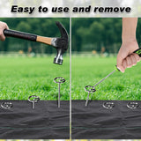 FEED GARDEN Heavy Duty Landscape Fabric Pins 8 Gauge 120 Pack with Pick Hook, 6 Inch Galvanized Round Head Garden Stakes for Weed Barrier Fabric, Turf, Sod, Tent, Garden Edging & Hard Soil