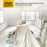 Utopia Drop Cloth for Painting (9x12 ft, 2 Pack) Washable and Reusable Drop Cloth for Painting, Furniture & Floor Protection Highly Absorbent Paint Cover - Thick Canvas Tarp for Outdoor and Indoor Use