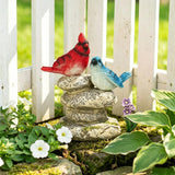 Ovewios Solar Garden Statues Outdoor Decor, Garden Sculptures Stones Statue Novelty Birds Figurine Decoration for Patio Yard Porch Art Home Decor