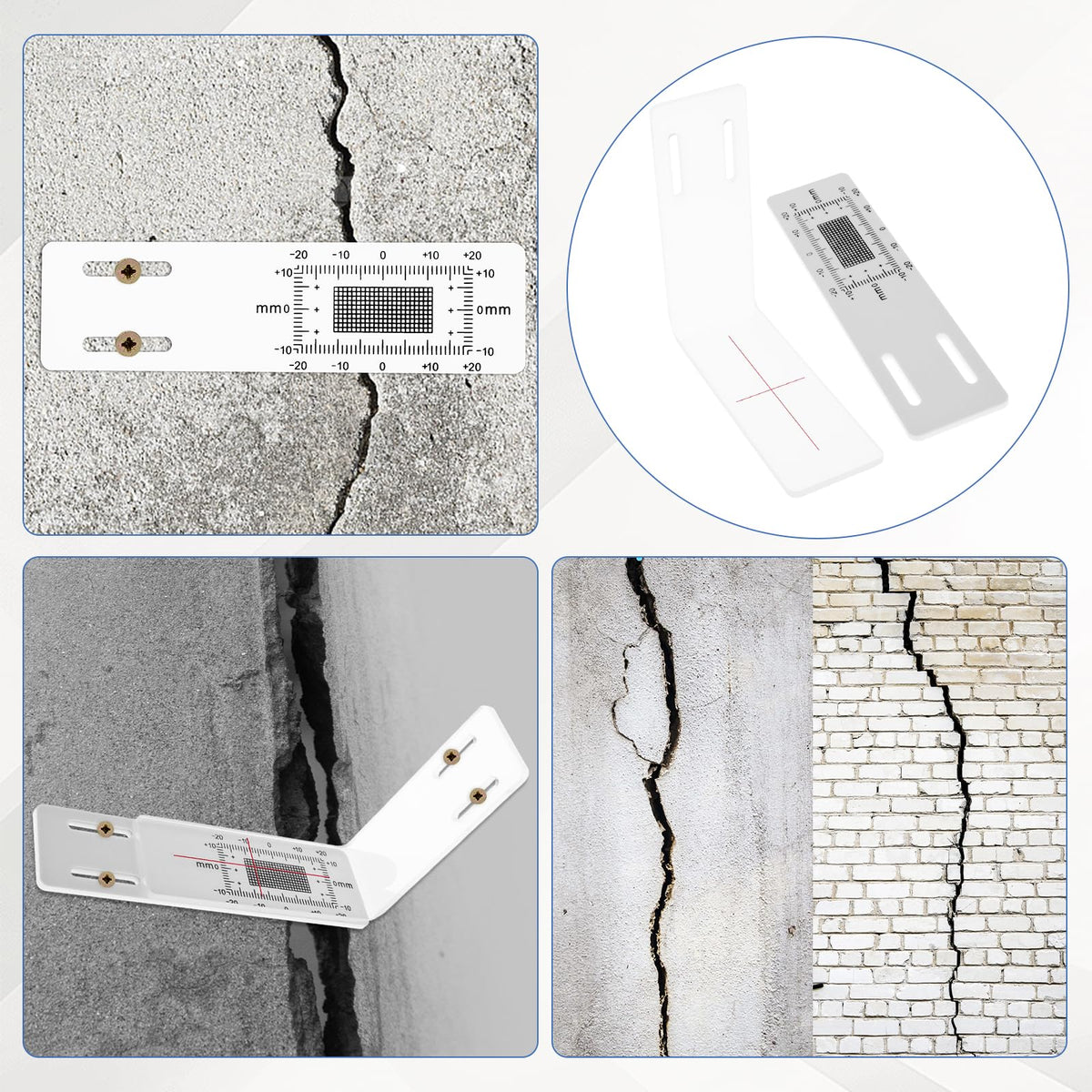 3PCS Crack Monitoring Record, Standard Tell-Tale Crack Monitor, Tell T ...