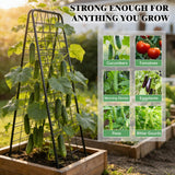 Perszen 50.39"x16.93" Sturdy Cucumber Trellis for Raised Garden Bed, Rustproof Metal Garden Trellis for Climbing Plants Outdoor, A-Frame Vertical Arch Trellis for Vegetables, Cucumber, Pea, Black