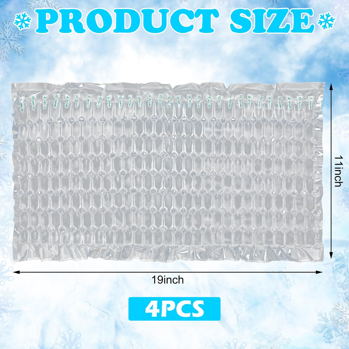 Reallnaive 4 Pack Reusable Freezable Ice Mat Sheets for Coolers Flexible Ice Packs for Food Trays, Cheese Boards, Deli Meats, Veggie Plates, Sushi, Party Platters (Clear)