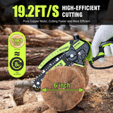 Devenbo Mini Chainsaw, 6 Inch Hand Saw with Electric Chainsaw Function, Cordless Hand Saw for Wood Cutting, Yard Tools and Gardening with Batteries and Chains Garden Tools Gifts for Dad Men Husband