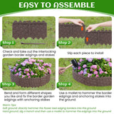 30 Pack (30FT) Weaving Flower Bed Garden Edging Borders, Landscaping Edging