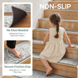 sarben Non Slip Stair Treads for Wooden Steps 15PCS - 8"x30" Indoor Safety Carpet, Edging Mats with TPE Adhesive Backing, Pet and Elderly Friendly Stair Rugs (Taupe)