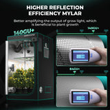 MARS HYDRO 4x2x6 Advanced Grow Tent, 48"x24"x71" High Reflective Mylar 1680D for Hydroponics Indoor Plant Growing, with Observation Window,Floor Tray and Smooth Zipper for TSL2000/SP3000