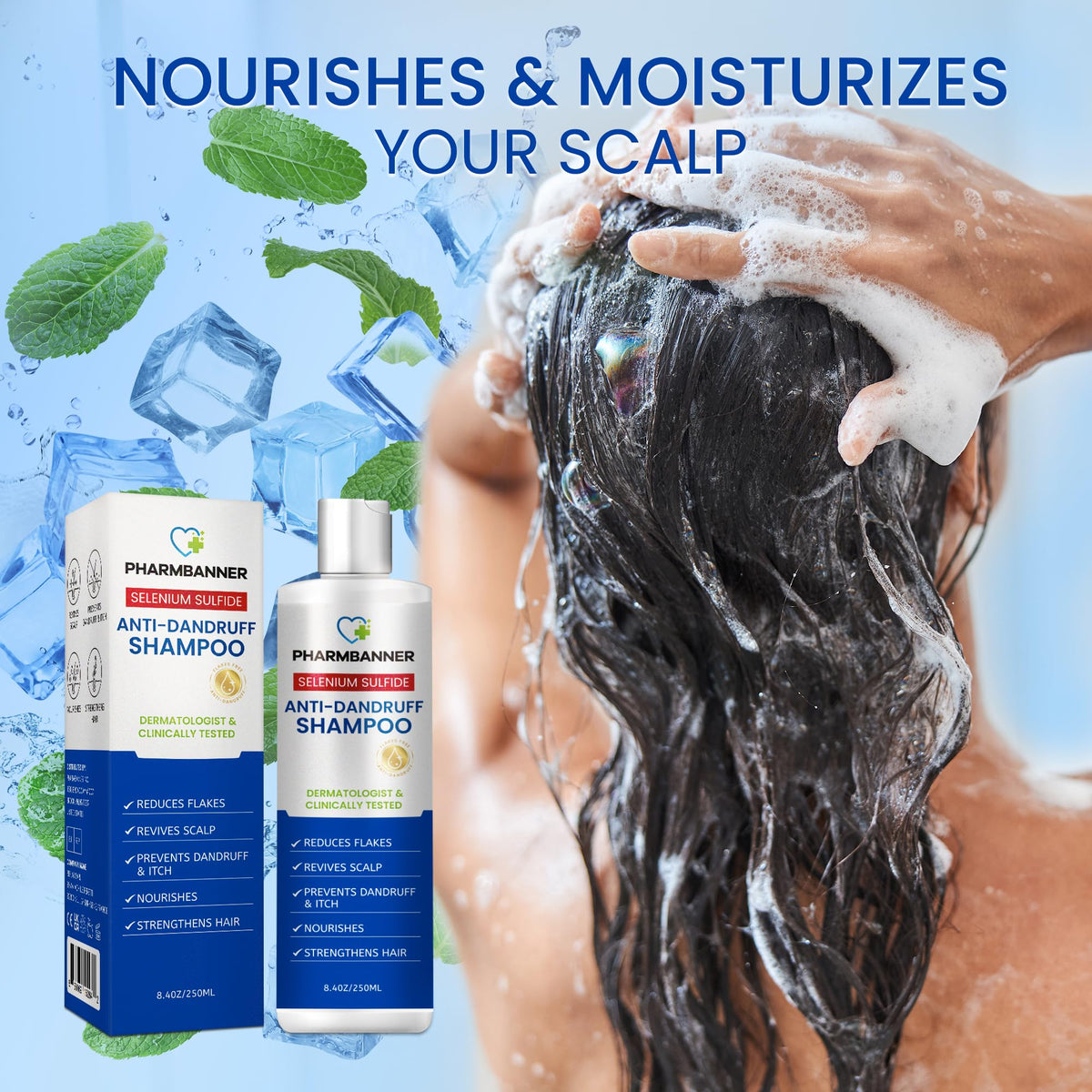 PHARMBANNER Anti-Dandruff Shampoo with Selenium Sulfide: For Flaky Sca ...