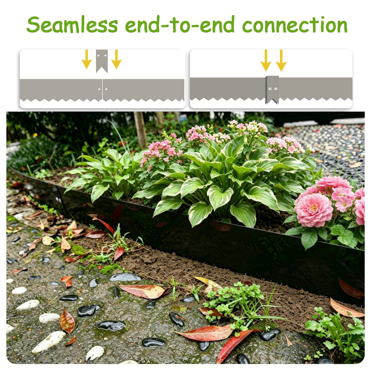 Anleolife 6-inch Black Steel Garden Edging