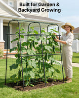 Suteck Cucumber Trellis for Raised Bed 63" x 63" U-Shaped Metal