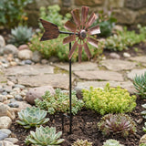 BinaryABC Outdoor Yard Windmill Metal Wind Spinner,Wind Sculptures Spinners Yard Decor Pinwheel,for Garden Yard Lawn Patio Decoration
