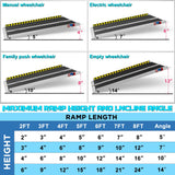 WHALEMOTOR Portable Wheelchair Ramp 4FT, Anti-Slip Aluminum Folding Portable Ramp, Wheelchair Ramps for Home, Weight Capacity Up to 600 LBS, with Transition Plates Above and Below