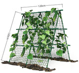 Garvee Outdoor Plant Support Trellis, 4 ft x 4 ft Metal A-Frame with Netting for Tomatoes Cucumbers Peas Beans Grapes, Climbing Vegetable Garden Trellis for Raised Beds, Green