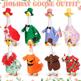 Silicherry 8 Set Seasonal Holiday Goose Outfits Christmas Valentine's Day Summer All Seasons Lawn Porch Goose Clothes Costume for 23" Cement Statue Garden Patio Outdoor Decoration(Boy Style)