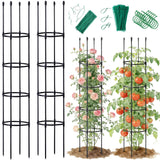 2 Pack Tomato Cages for Garden - Heavy Duty Tomato Trellis for Climbing Plants Outdoor & Indoor - 63 Inch Adjustable Tall Plant Cage & Support Garden Stakes for Pots Vegetables Flowers Fruits Vines