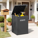 GULAIMOAO Package Delivery Box for Outside, Storage Box with Lockable Secure, Outdoor Resin Package Drop Container Waterproof for Backyard, Garden, Patio & Lawn, Black
