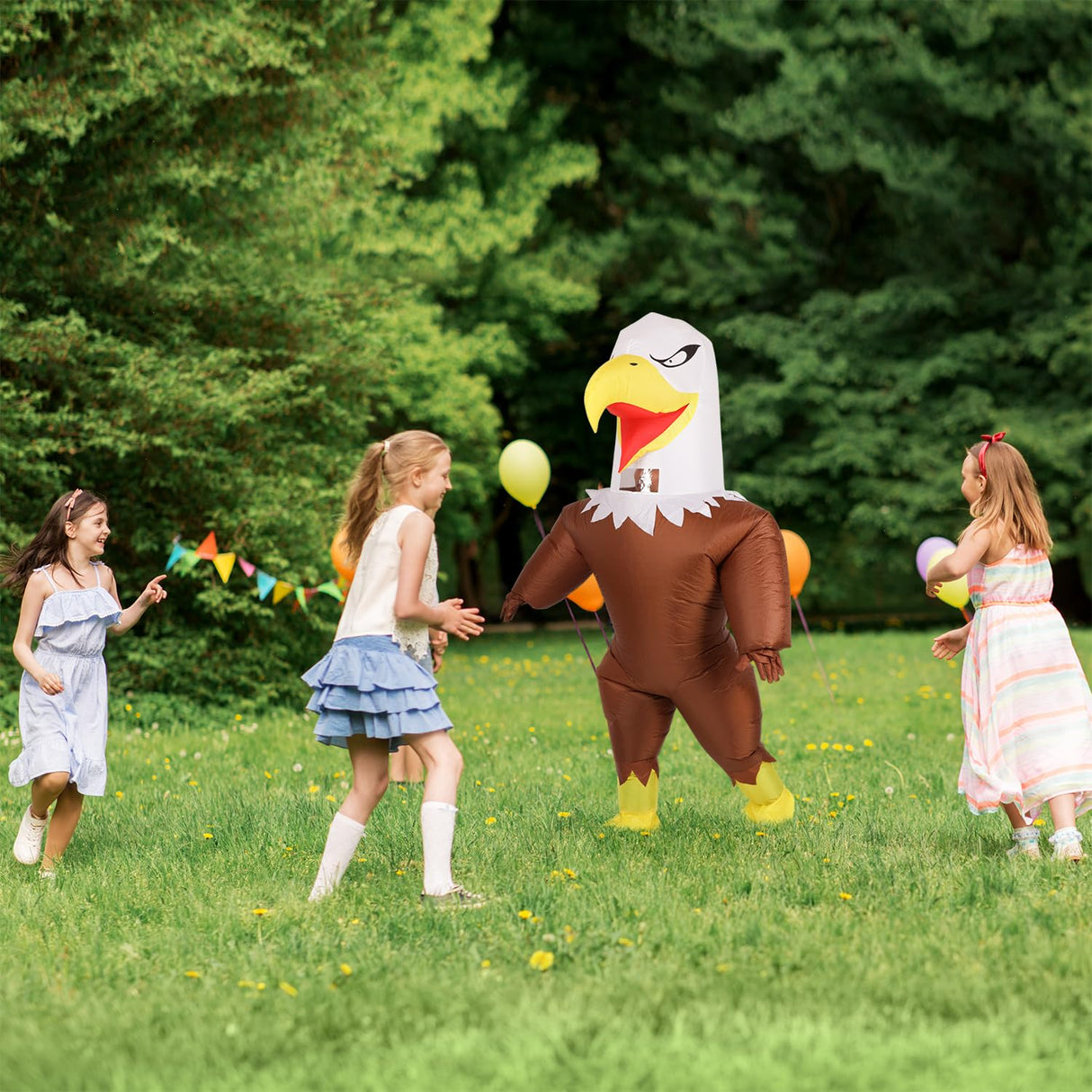 M MH ZONE Halloween Inflatable Costume for Kids Eagle Costume Blow-Up Party with Battery-Powered Fan, Full-Body Funny Cosplay Suit for Halloween, Christmas, Carnival