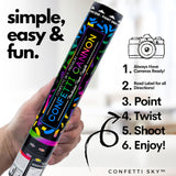 Confetti Sky [6 Pack] Confetti Poppers Cannon | Multicolor Biodegradable