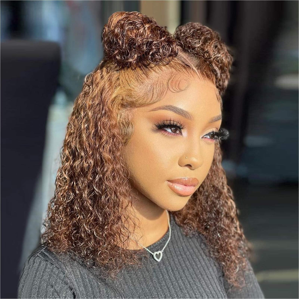 HIRIREMY Ombre Highlight Deep Wave Curly Bob Wigs Human Hair Pre Plucked Wear And Go Glueless 13x4 Hd Honey Blonde Highlight Lace Front Wig Human Hair For Black Women Wet And Wavy 4/27 14 Inch