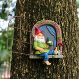 Colomix Gnome Tree Hugger, Funny Garden Gnomes Outdoor Decorations for Lawn Patio Yard Home Decor, Spring Gardening Gnome Gifts, Whimsical Tree Sculpture Peeker Yard Art