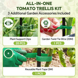 60 Inch Round Tomato Cages for Garden - 2 Pack Heavy Duty Metal Tomato Trellis Plant Support, Adjustable Height & Stackable, Easy Assembly for Outdoor Climbing Plants