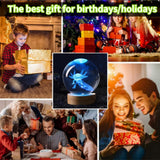 axolotl lamp,3.15 inch 3D K9 Crystal Ball Axolotl Night Light with Wooden Base,16 colors change,remote control,color box,Birthday Christmas axolotl Gift