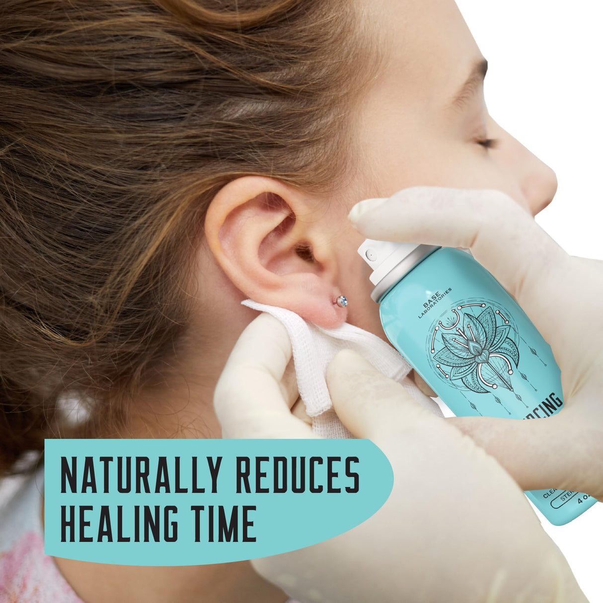 BASE LABORATORIES Piercing Aftercare Kit: Keloid & Piercing Bump Solution Oil(15ml) + Piercing Aftercare Spray (4oz) - for Keloid Bump Removal & Cleansing Soothing Piercings Before & After